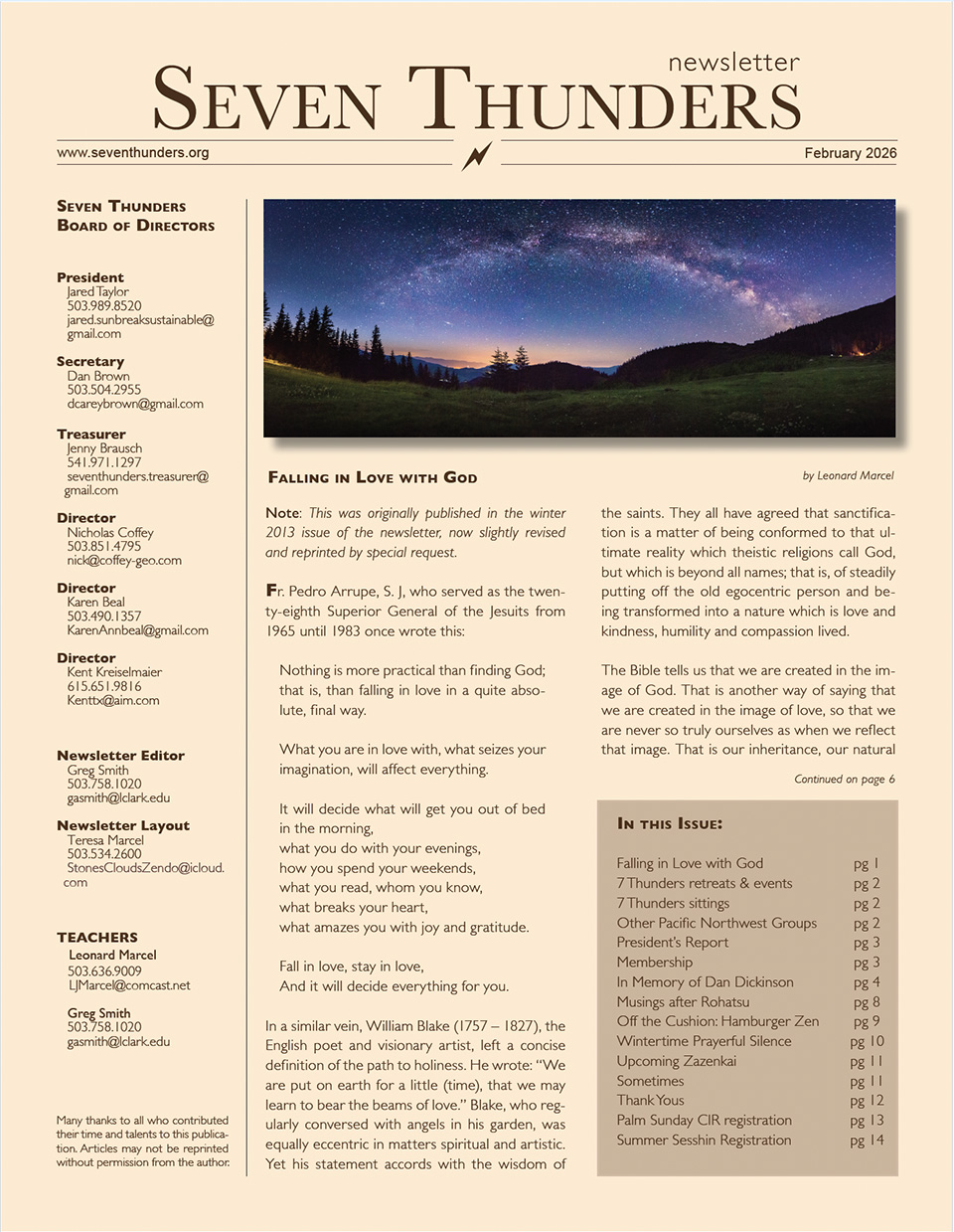 Seven Thunders February 2026 Cover